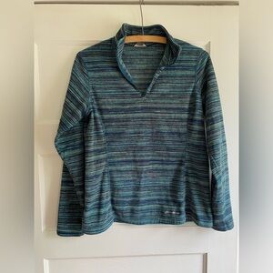 Eddie Bauer Fleece Green and Teal Stripes